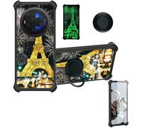 Aroepurt Coque Compatible pour TCL NXTPAPER 60 Ultra Coque Étui [avec Trempé 9H Protection D'écran] Case Support de Bague PC + Silicone JSH-TT