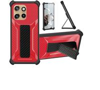 Aroepurt Coque Compatible pour ULEFONE Note 21 Coque Étui Case Cover Hybride [avec Protection d'écran en Verre trempé] [Support magnétique Pliable] Rosa