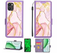 Aroepurt Coque Compatible pour UMIDIGI C1 Coque Étui Housse Case Support [avec Film Protecteur HD d'une dureté de 9H] [Blocage RFID][Paillettes dorées + Brillantes] LPT-FDL
