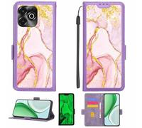 Aroepurt Coque Compatible pour Umidigi Note 100X 4G Coque Étui Housse Case Support [avec Film Protecteur HD d'une dureté de 9H] [Blocage RFID][Paillettes dorées + Brillantes] LPT-FDL