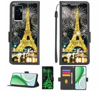 Aroepurt Coque Compatible pour Vivo V23e 2021 Coque Étui Housse Case Support [avec Film Protecteur HD d'une dureté de 9H] [Blocage RFID][Paillettes dorées + Brillantes] LPT-TT