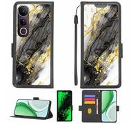 Aroepurt Coque Compatible pour Vivo V50 Lite 5G Coque Étui Housse Case Support [avec Film Protecteur HD d'une dureté de 9H] [Blocage RFID][Paillettes dorées + Brillantes] LPT-HDL