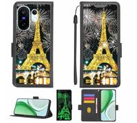 Aroepurt Coque Compatible pour Vivo X200 Fe V2505 V2503 Coque Étui Housse Case Support [avec Film Protecteur HD d'une dureté de 9H] [Blocage RFID][Paillettes dorées + Brillantes] LPT-TT