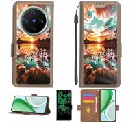 Aroepurt Coque Compatible pour Vivo X200 Pro Mini Coque Étui Housse Case Support [avec Film Protecteur HD d'une dureté de 9H] [Blocage RFID][Effet Lumineux Sombre] LPT-FJ