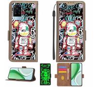 Aroepurt Coque Compatible pour Vivo X60 Pro Coque Étui Housse Case Support [avec Film Protecteur HD d'une dureté de 9H] [Blocage RFID][Effet Lumineux Sombre] LPT-MXX