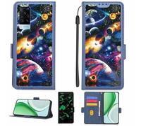 Aroepurt Coque Compatible pour Vivo X60t Coque Étui Housse Case Support [avec Film Protecteur HD d'une dureté de 9H] [Blocage RFID][Effet Lumineux Sombre] LPT-XQ