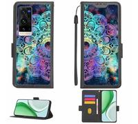 Aroepurt Coque Compatible pour Vivo X60t Pro Coque Étui Housse Case Support [avec Film Protecteur HD d'une dureté de 9H] [Blocage RFID][Effet de réfraction] LPT-HTT