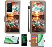 Aroepurt Coque Compatible pour Vivo X60t Pro Coque Étui Housse Case Support [avec Film Protecteur HD d'une dureté de 9H] [Blocage RFID][Effet Lumineux Sombre] LPT-FJ