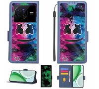 Aroepurt Coque Compatible pour Vivo X80 Pro Dimensity 9000 Coque Étui Housse Case Support [avec Film Protecteur HD d'une dureté de 9H] [Blocage RFID][Effet Lumineux Sombre] LPT-BQ