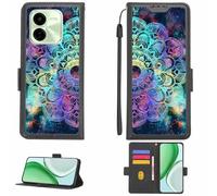 Aroepurt Coque Compatible pour Vivo Y200+Plus Coque Étui Housse Case Support [avec Film Protecteur HD d'une dureté de 9H] [Blocage RFID][Effet de réfraction] LPT-HTT