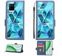 Aroepurt Coque Compatible pour Vivo Y21 Coque Étui Housse Case Support [avec Film Protecteur HD d'une dureté de 9H] [Blocage RFID][Effet de réfraction] LPT-LS