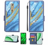 Aroepurt Coque Compatible pour ZTE AXON 7 Coque Étui Housse Case Support [avec Film Protecteur HD d'une dureté de 9H] [Blocage RFID][Paillettes dorées + Brillantes] LPT-LDL