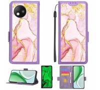 Aroepurt Coque Compatible pour ZTE Blade A35 Core Coque Étui Housse Case Support [avec Film Protecteur HD d'une dureté de 9H] [Blocage RFID][Paillettes dorées + Brillantes] LPT-FDL