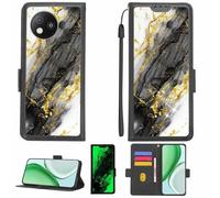 Aroepurt Coque Compatible pour ZTE Blade A35 Core Coque Étui Housse Case Support [avec Film Protecteur HD d'une dureté de 9H] [Blocage RFID][Paillettes dorées + Brillantes] LPT-HDL