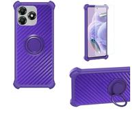 Aroepurt Coque Compatible pour ZTE Blade A36 Z2472 Coque Étui [avec Trempé 9H Protection D'écran] Case Support de Bague PC + Silicone TZZH-ZI