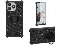 Aroepurt Coque Compatible pour ZTE Blade A36 Z2472 Coque Étui [avec Trempé 9H Protection D'écran] Case Support de Bague PC + Silicone TZZH-HEI