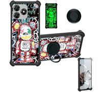 Aroepurt Coque Compatible pour ZTE Blade A36 Z2472 Coque Étui [avec Trempé 9H Protection D'écran] Case Support de Bague PC + Silicone YGH-MXX