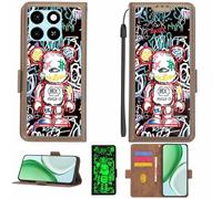 Aroepurt Coque Compatible pour ZTE Blade A55 Z2450 Coque Étui Housse Case Support [avec Film Protecteur HD d'une dureté de 9H] [Blocage RFID][Effet Lumineux Sombre] LPT-MXX