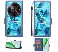 Aroepurt Coque Compatible pour ZTE Blade A75 5G Z2357N Coque Étui Housse Case Support [avec Film Protecteur HD d'une dureté de 9H] [Blocage RFID][Effet de réfraction] LPT-LS