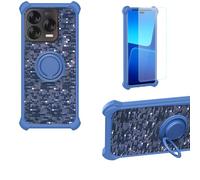 Aroepurt Coque Compatible pour ZTE Blade V70 Vita Z2458 Coque Étui [avec Trempé 9H Protection D'écran] Case Support de Bague PC + Silicone TZZH-LAN