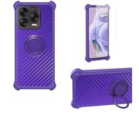 Aroepurt Coque Compatible pour ZTE Blade V70 Vita Z2458 Coque Étui [avec Trempé 9H Protection D'écran] Case Support de Bague PC + Silicone TZZH-ZI