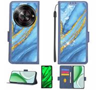 Aroepurt Coque Compatible pour Zte Nubia Blade A75 Coque Étui Housse Case Support [avec Film Protecteur HD d'une dureté de 9H] [Blocage RFID][Paillettes dorées + Brillantes] LPT-LDL