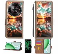 Aroepurt Coque Compatible pour Zte Nubia Blade A75 Coque Étui Housse Case Support [avec Film Protecteur HD d'une dureté de 9H] [Blocage RFID][Effet Lumineux Sombre] LPT-FJ