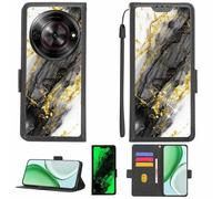 Aroepurt Coque Compatible pour Zte Nubia Blade A75 Coque Étui Housse Case Support [avec Film Protecteur HD d'une dureté de 9H] [Blocage RFID][Paillettes dorées + Brillantes] LPT-HDL