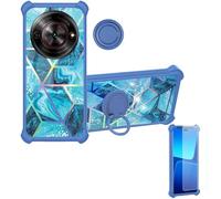 Aroepurt Coque Compatible pour Zte Nubia Focus Z2455 Coque Étui [avec Trempé 9H Protection D'écran] Case Support de Bague PC + Silicone IMDL-LS