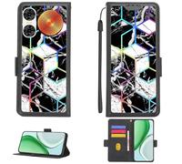 Aroepurt Coque Compatible pour ZTE Nubia Music Pro Z2460 Coque Étui [avec Trempé 9H Protection D'écran][Blocage RFID][Lumière réfléchie aux Couleurs Vives] PTH-HS