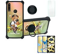 Aroepurt Coque pour Alcatel 1SE Light Coque Compatible avec Alcatel 1SE Light Coque Étui [avec Trempé 9H Protection D'écran] Case Support de Bague PC + Silicone DJH-PZX