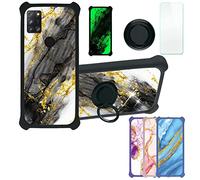 Aroepurt Coque pour Alcatel 3X 2020 Coque Compatible avec Alcatel 3X 2020 Coque Étui [avec Trempé 9H Protection D'écran] Case Support de Bague PC + Silicone JSH-HDL