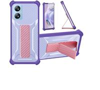Aroepurt Coque pour Blackview A52 Pro Coque Étui Case Cover Hybride [avec Protection d'écran en Verre trempé] [Support magnétique Pliable] [givré résistant aux Empreintes digitales] Violet