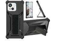Aroepurt Coque pour Blackview Oscal C80 Coque Étui Case Cover Hybride [avec Protection d'écran en Verre trempé] [Support magnétique Pliable] [givré résistant aux Empreintes digitales] Noir