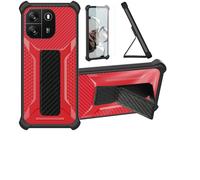 Aroepurt Coque pour Blackview Wave 6c Coque Étui Case Cover Hybride [avec Protection d'écran en Verre trempé] [Support magnétique Pliable] [givré résistant aux Empreintes digitales] Rose