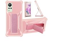 Aroepurt Coque pour Cubot Note 30 Coque Étui Case Cover Hybride [avec Protection d'écran en Verre trempé] [Support magnétique Pliable] [givré résistant aux Empreintes digitales] Rosa