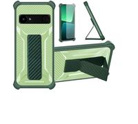Aroepurt Coque pour Doro 8035 Coque Étui Case Cover Hybride [avec Protection d'écran en Verre trempé] [Support magnétique Pliable] [givré résistant aux Empreintes digitales] Vert