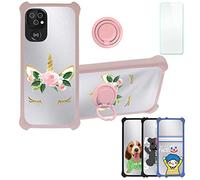 Aroepurt Coque pour Doro 8220 Coque Compatible avec Doro 8220 Coque Étui [avec Trempé 9H Protection D'écran] Case Support de Bague PC + Silicone DYF-HJS