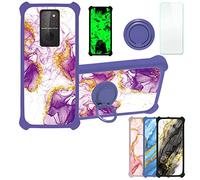 Aroepurt Coque pour Emporia Smart 5 Coque Compatible avec Emporia Smart 5 Coque Étui [avec Trempé 9H Protection D'écran] Case Support de Bague PC + Silicone JSZ-ZDL
