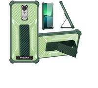 Aroepurt Coque pour Emporia SUPEREASY Coque Étui Case Cover Hybride [avec Protection d'écran en Verre trempé] [Support magnétique Pliable] [givré résistant aux Empreintes digitales] Vert