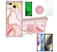 Aroepurt Coque pour Fairphone 3 Coque Compatible avec Fairphone 3 Coque Étui [avec Trempé 9H Protection D'écran] Case Support de Bague PC + Silicone JSF-FDL