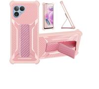 Aroepurt Coque pour Fairphone 5 Coque Étui Case Cover Hybride [avec Protection d'écran en Verre trempé] [Support magnétique Pliable] [givré résistant aux Empreintes digitales] Rosa