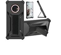 Aroepurt Coque pour Gigaset GX4 Pro Coque Étui Case Cover Hybride [avec Protection d'écran en Verre trempé] [Support magnétique Pliable] [givré résistant aux Empreintes digitales] Noir