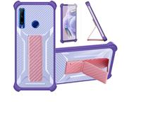 Aroepurt Coque pour Honor 20 Lite Coque Étui Case Cover Hybride [avec Protection d'écran en Verre trempé] [Support magnétique Pliable] [givré résistant aux Empreintes digitales] Violet