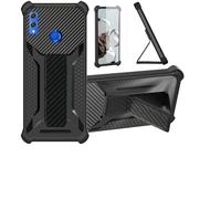 Aroepurt Coque pour Honor 8X Coque Étui Case Cover Hybride [avec Protection d'écran en Verre trempé] [Support magnétique Pliable] [givré résistant aux Empreintes digitales] Noir