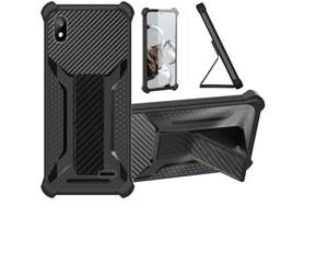 Aroepurt Coque pour Konrow City4 City 4 Coque Étui Case Cover Hybride [avec Protection d'écran en Verre trempé] [Support magnétique Pliable] [givré résistant aux Empreintes digitales] Noir