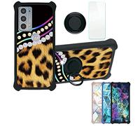 Aroepurt Coque pour Motorola Moto Edge 20 Coque Compatible avec Motorola Moto Edge 20 Coque Étui [avec Trempé 9H Protection D'écran] Case Support de Bague PC + Silicone IMDH-ZBW