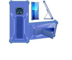 Aroepurt Coque pour Nokia Xr20 Coque Étui Case Cover Hybride [avec Protection d'écran en Verre trempé] [Support magnétique Pliable] [givré résistant aux Empreintes digitales] Bleu