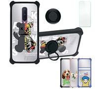 Aroepurt Coque pour Oneplus 8 Coque Compatible avec Oneplus 8 Coque Étui [avec Trempé 9H Protection D'écran] Case Support de Bague PC + Silicone DYH-CGZ