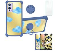 Aroepurt Coque pour Oneplus 9 5g Coque Compatible avec Oneplus 9 5g Coque Étui [avec Trempé 9H Protection D'écran] Case Support de Bague PC + Silicone DJL-LSY